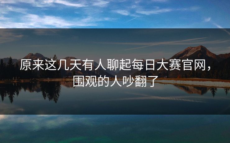 原来这几天有人聊起每日大赛官网，围观的人吵翻了
