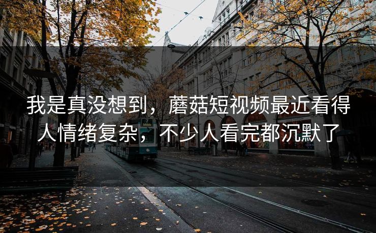 我是真没想到,蘑菇短视频最近看得人情绪复杂,不少人看完都沉默了 我是真没想到,蘑菇短视频最近看得人情绪复杂,不少人看完都沉默了