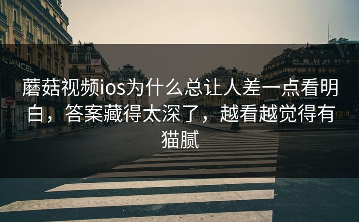 蘑菇视频ios为什么总让人差一点看明白，答案藏得太深了，越看越觉得有猫腻