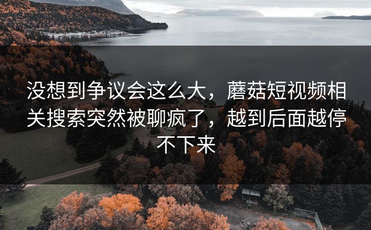 没想到争议会这么大，蘑菇短视频相关搜索突然被聊疯了，越到后面越停不下来
