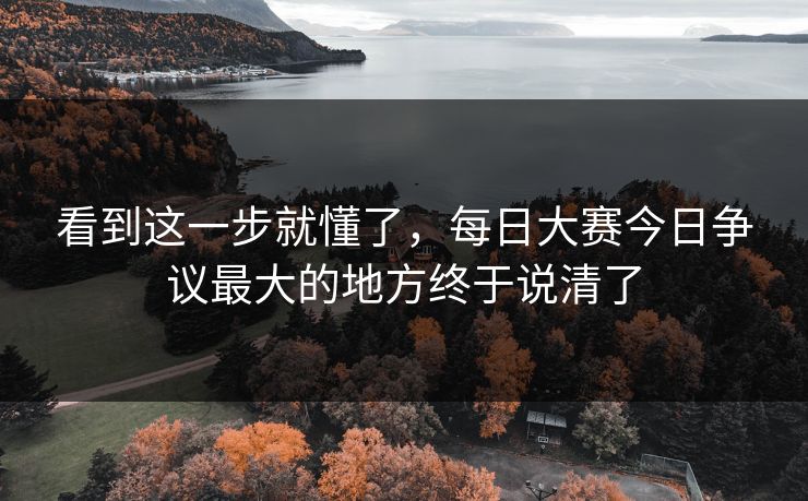 看到这一步就懂了，每日大赛今日争议最大的地方终于说清了