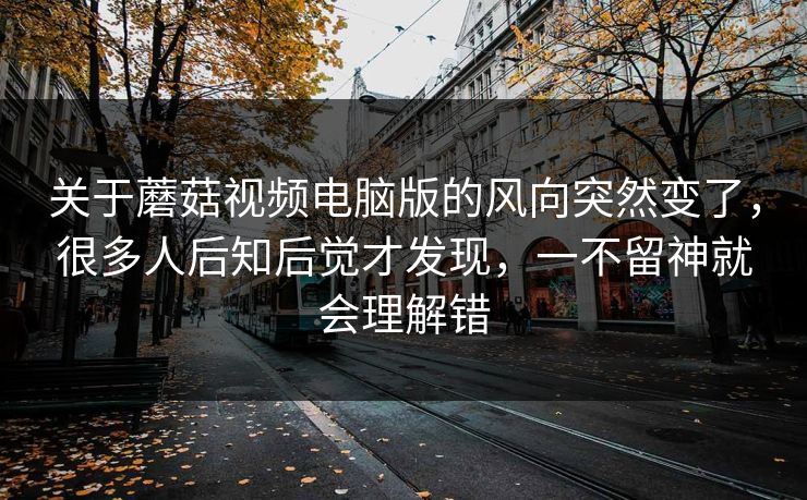 关于蘑菇视频电脑版的风向突然变了，很多人后知后觉才发现，一不留神就会理解错