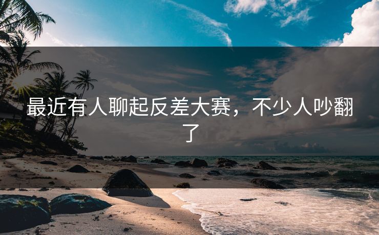 最近有人聊起反差大赛，不少人吵翻了